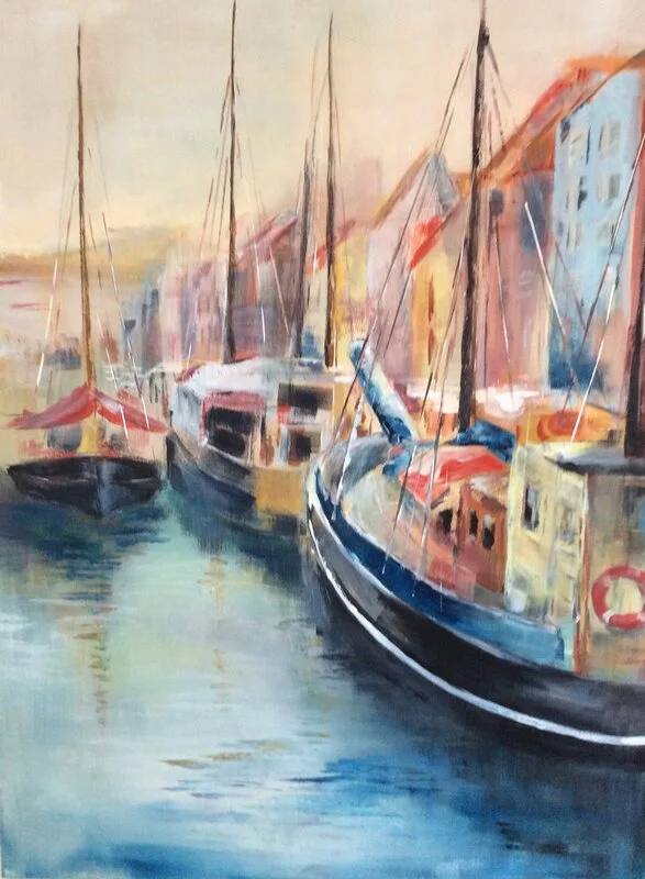 Akrylmålning Nyhavn av Sirpa Tiderman