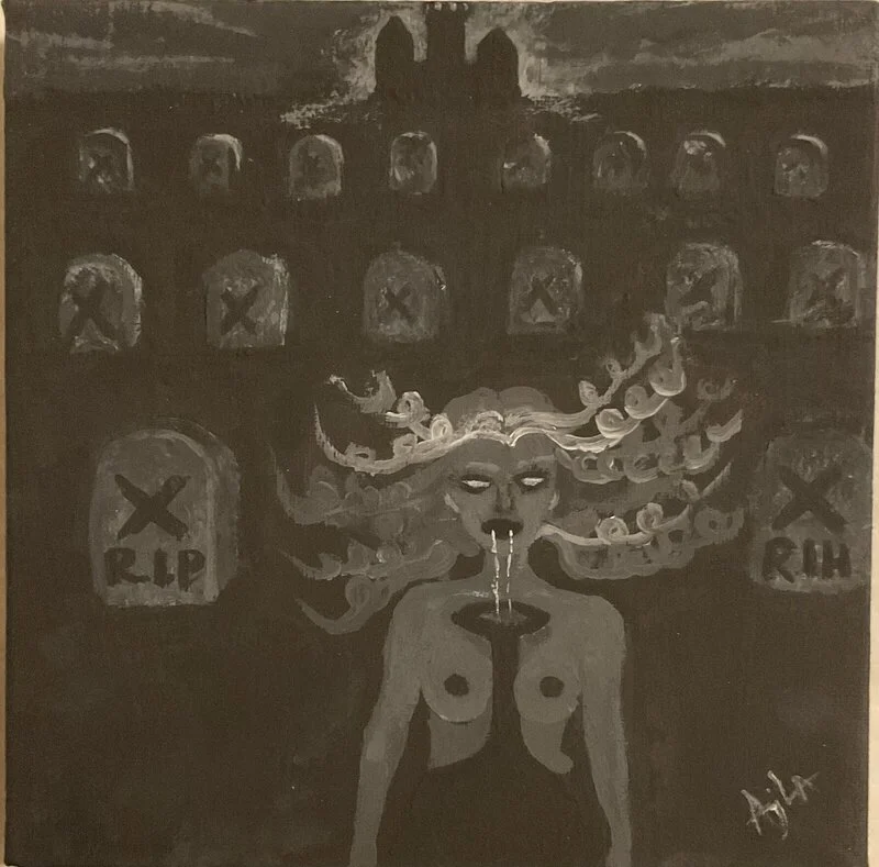 Akrylmålning Suicide by Angel av Ajla Koc