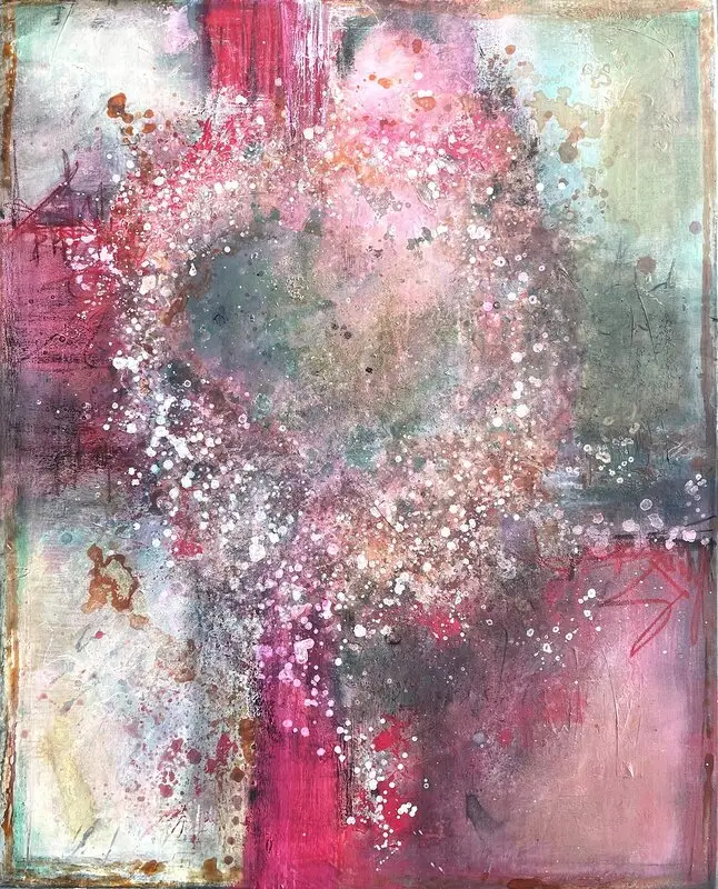 Akrylmålning Blomstertid av Malin Bengtsson