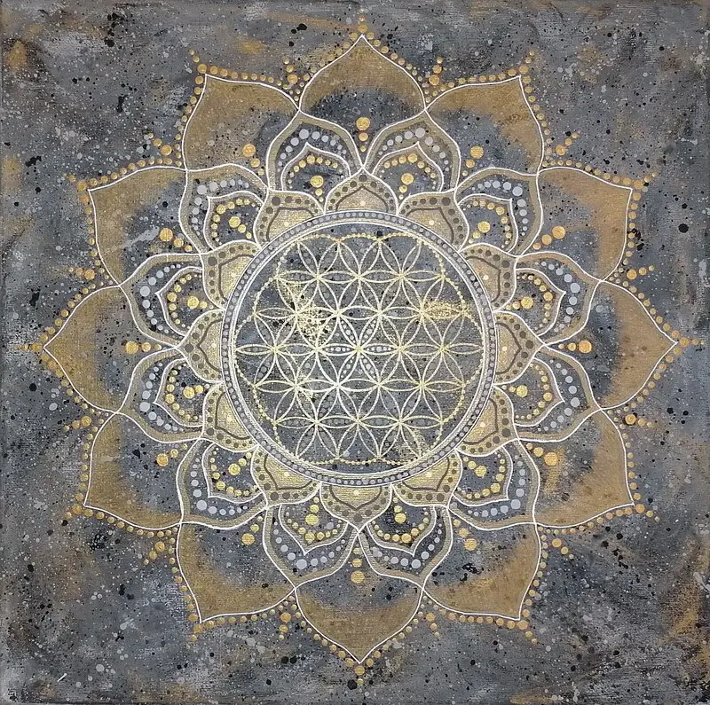 Akrylmålning The power within , Mandala av Helén Willryd