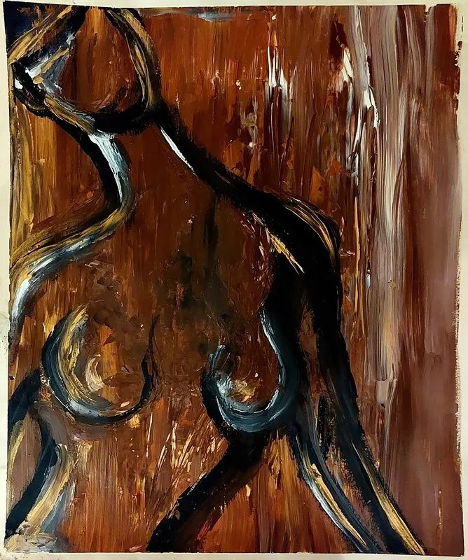 Akrylmålning Untitled. 2 av Malin Hånell