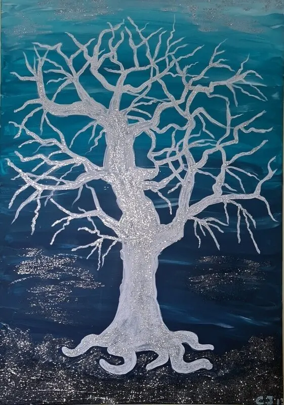 Akrylmålning Arbre blanc av Cecilia Johnsson