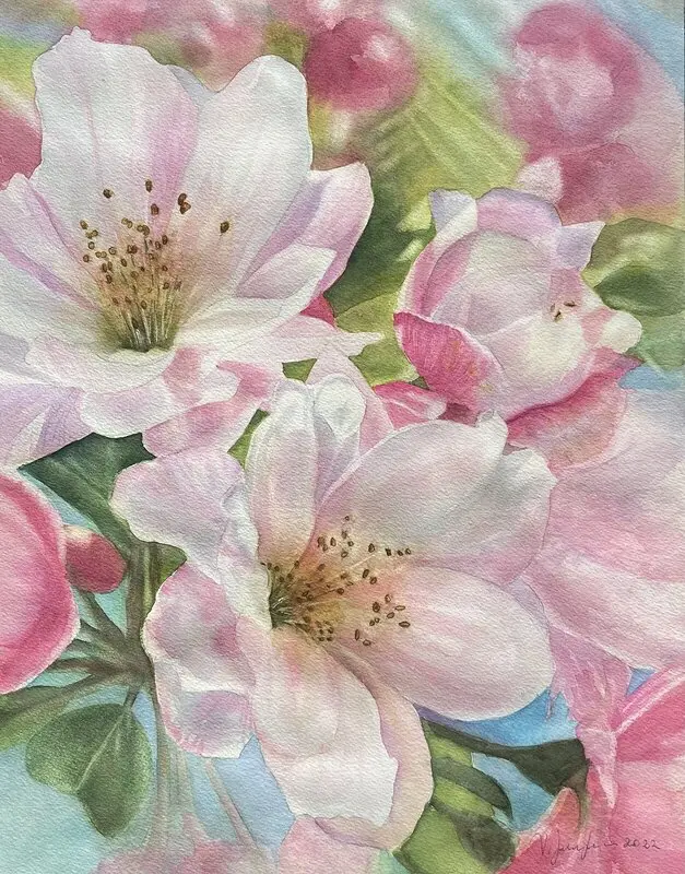 Akvarell # 26 Akvarell av Valida Jarmetova