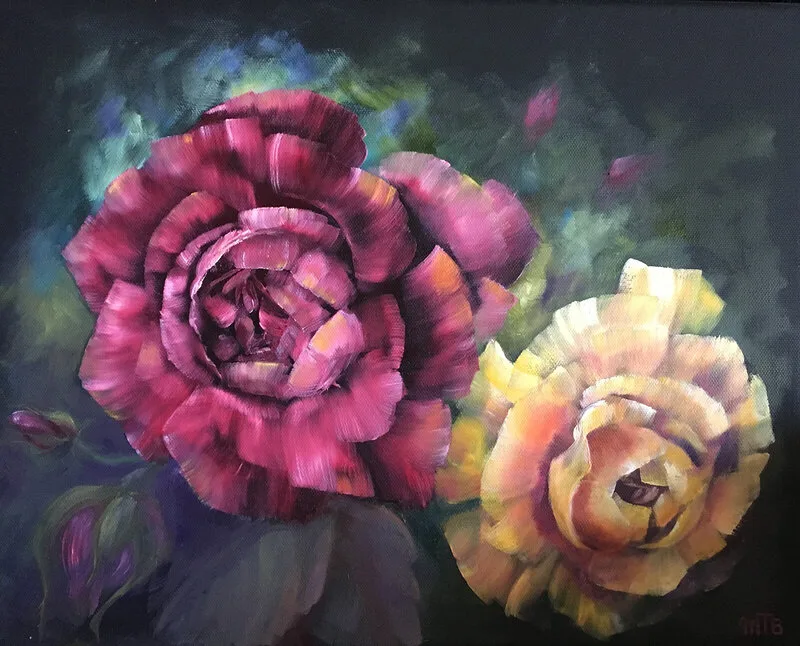 Oljemålning Palett av Maud Thilén Bengtsson