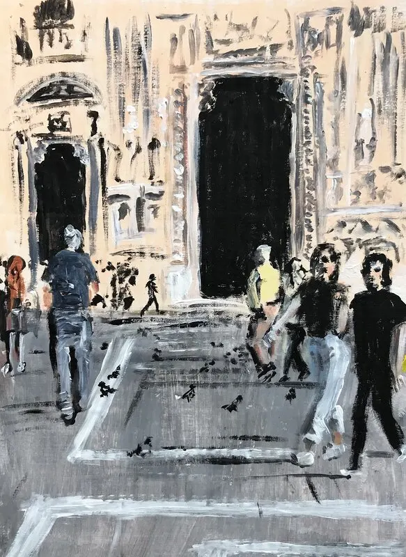 Akrylmålning Milano av Anna Frenning