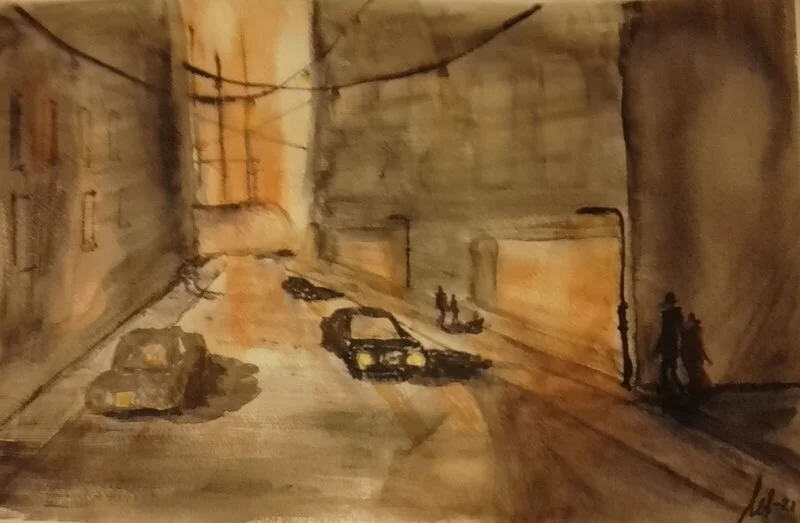 Akvarell Noir av Mårten Strömberg