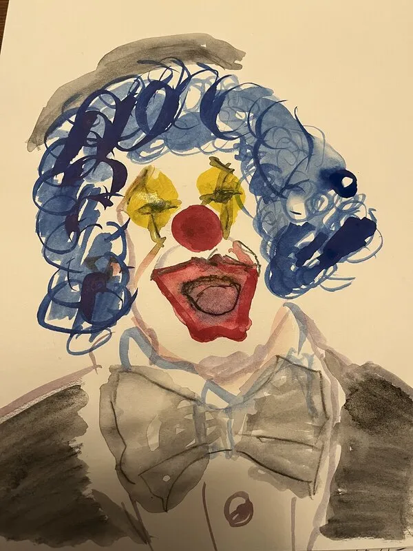 Akvarell Clown av Fredrik Ylander