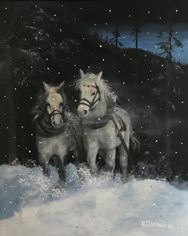 Akrylmålning Blå timmen av Bernt Källström