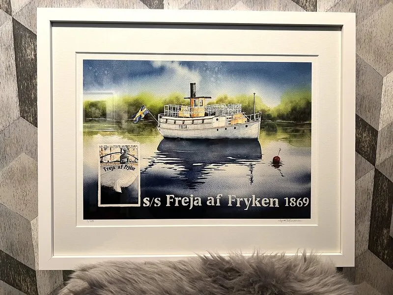 ”S/S Freja af Fryken 1869” Fine Art Print av Lynn Hofmann