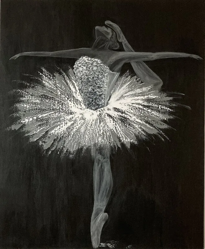 Akrylmålning Ballerina 1 av Roxana Scraba