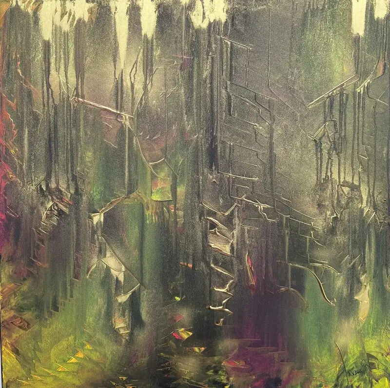 Akrylmålning At The Waterfall av Ninni Andersson