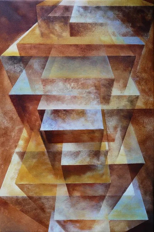 Oljemålning Tegel av Ilse Hviid