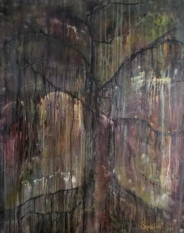 Akrylmålning Livets Träd av SkogsdottiR / Charlotta Pettersson