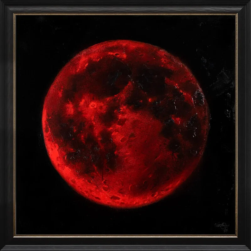 Oljemålning Blood Moon av Victor Ajayi