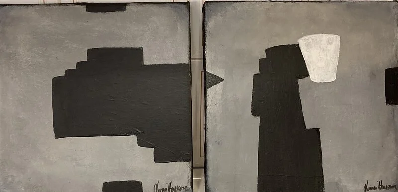 Akrylmålning Diptyk av Noomi Hansson