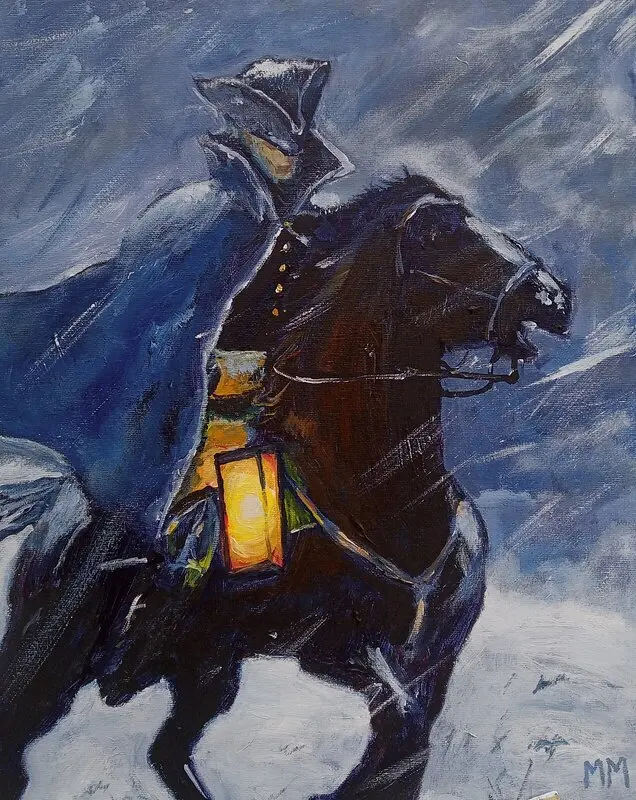 Akrylmålning Ljuset av Karolinermålaren Malmgren