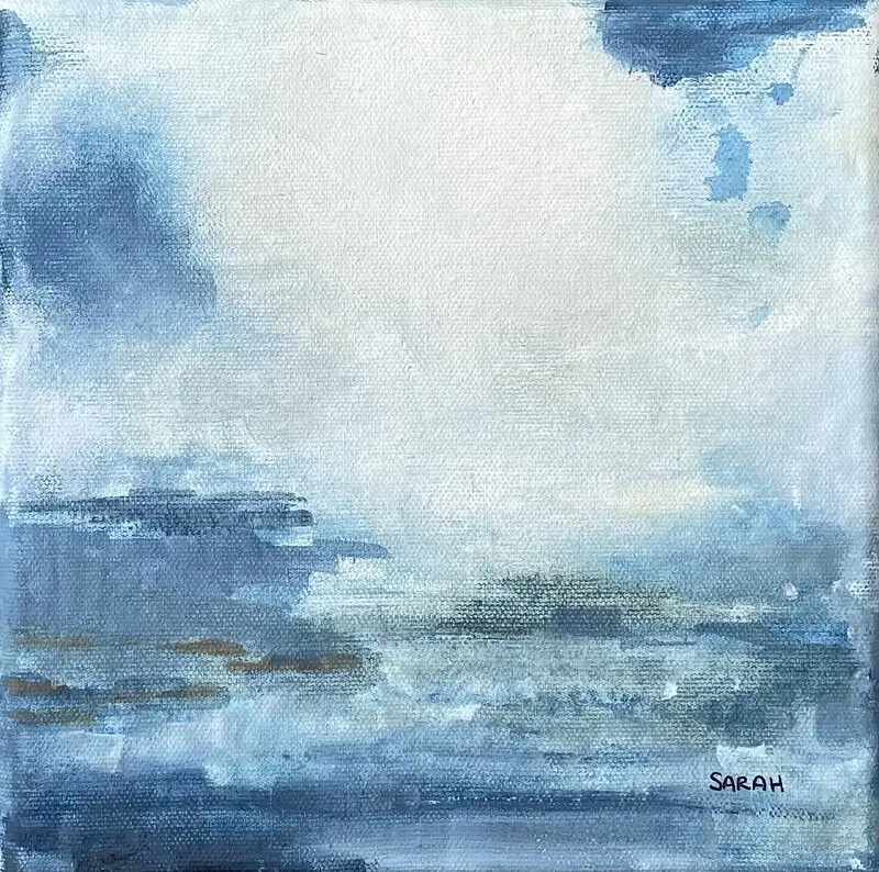 Akrylmålning A touch of blue av Sarah De Vries