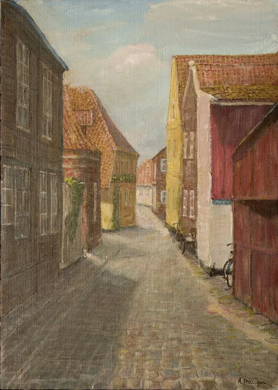 Akrylmålning Såld - En gammel dansk av Anne Hernegren Hauger