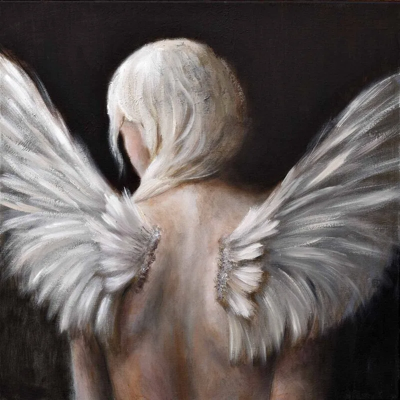 Oljemålning Angel av Malin Östlund
