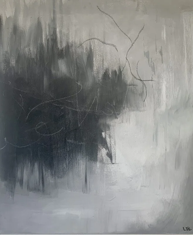 Akrylmålning Black spot av Leena Edholt, ArtByLee