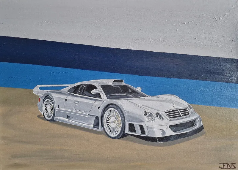 Oljemålning Mercedes av Jens Strandell