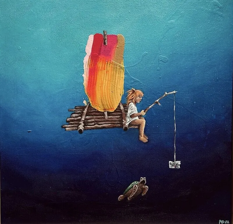 Akrylmålning Drifting av Patricia