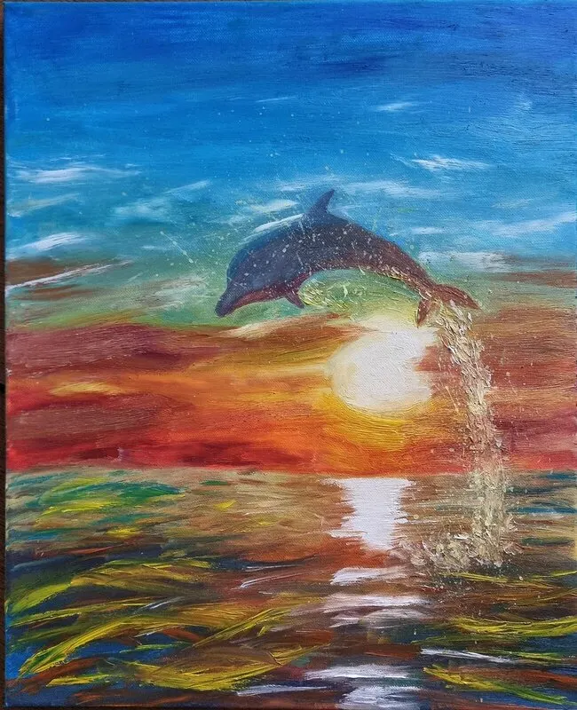 Oljemålning In splashes of the sun av Dina Vaga