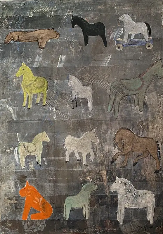 Akrylmålning Utan titel av Ylwa Garwner