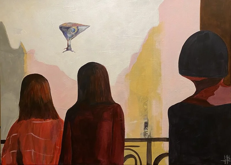 Akrylmålning Ljudet gick inte att undgå av Johan Persson