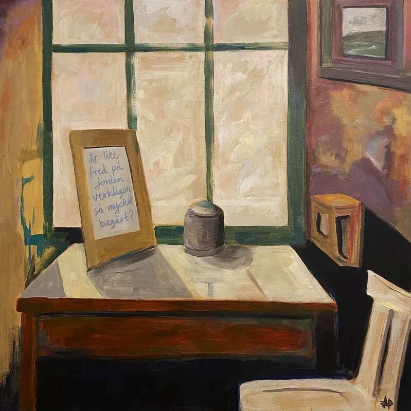 Akrylmålning Diskutera i smågrupper av Johan Persson