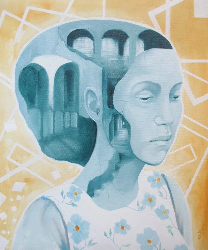 Oljemålning Dekonstruktion av Carla Ordenes