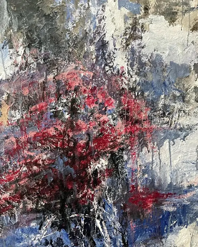 Akrylmålning Dialogues in my secret garden av Dana Ingesson