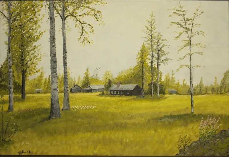 Oljemålning Rädbjörka av Håkan Sars