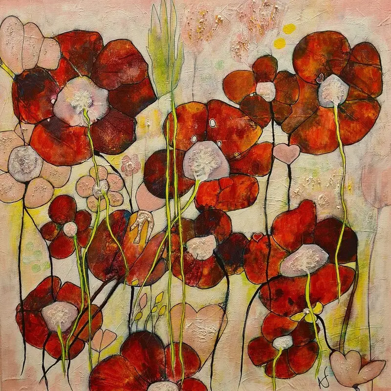 Akrylmålning Älska dig själv av Annelie Jonsson