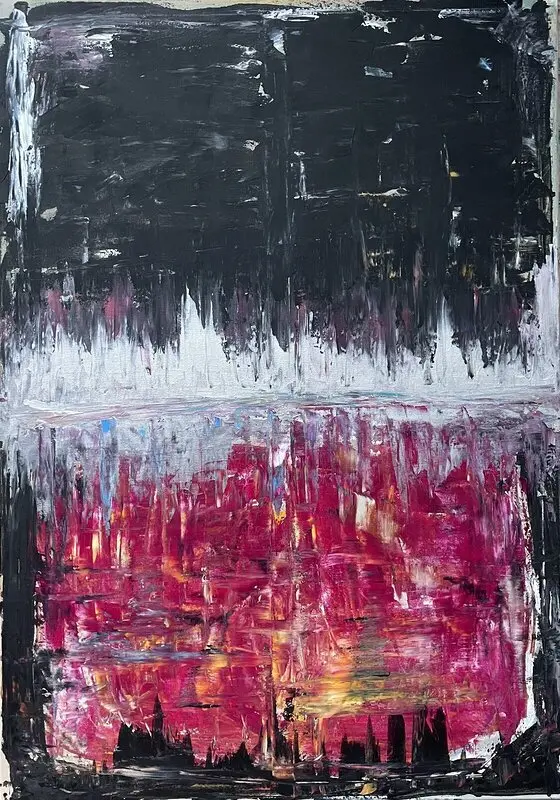 Akrylmålning Words av Cecilia Tanzborn