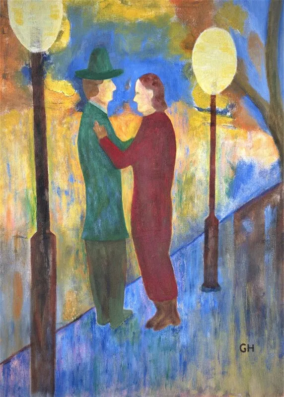 Oljemålning "Good News" - Oil painting av Gerhard Hofman