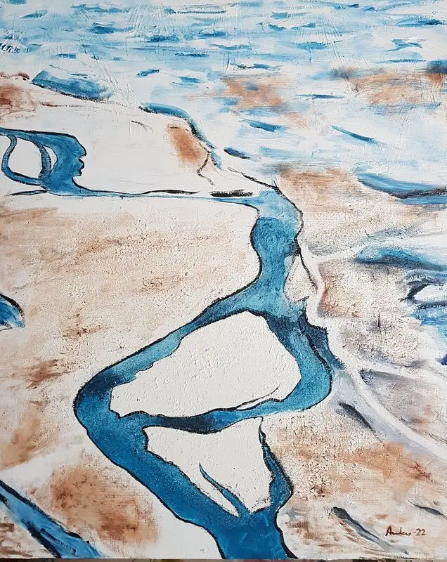 Oljemålning Arktiskt landskap av Anders Lindgren