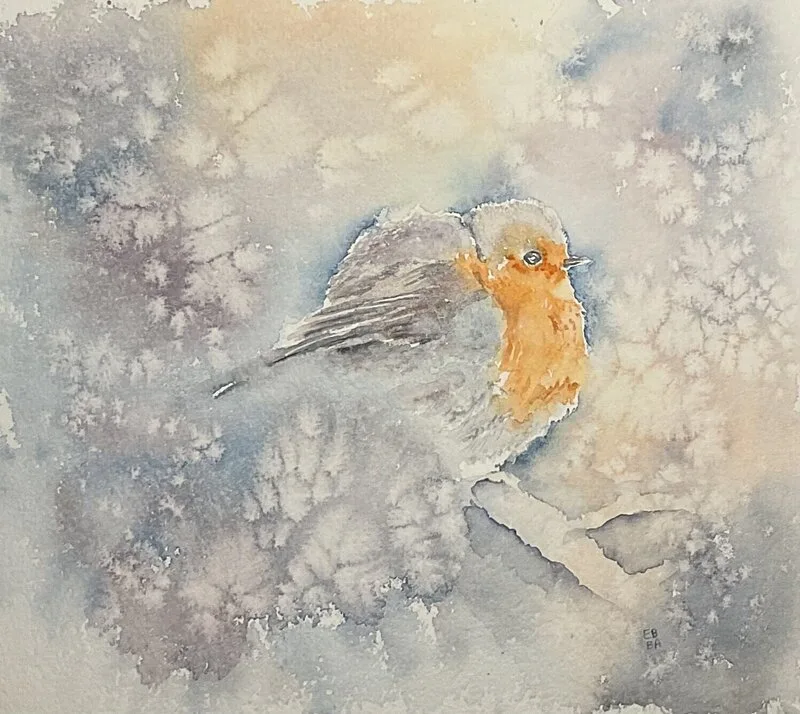 Akvarell Shelter from the storm av Ebba Barany