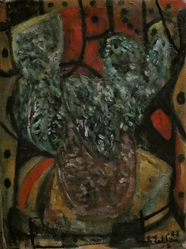 Oljemålning Blomkrukan av Svante Lutström