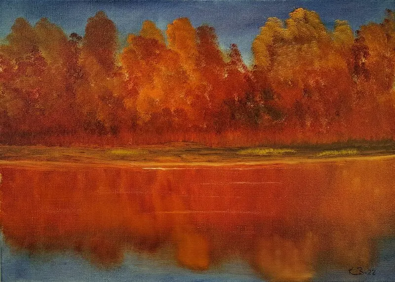 Oljemålning Landscape XXV av Krister Björklund