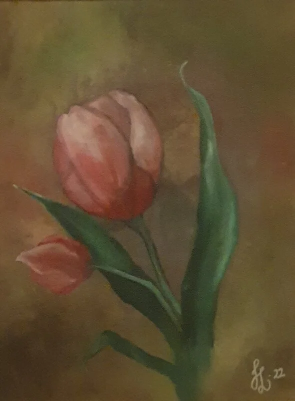 Akrylmålning En enkel tulipan av Jennie Lindborg
