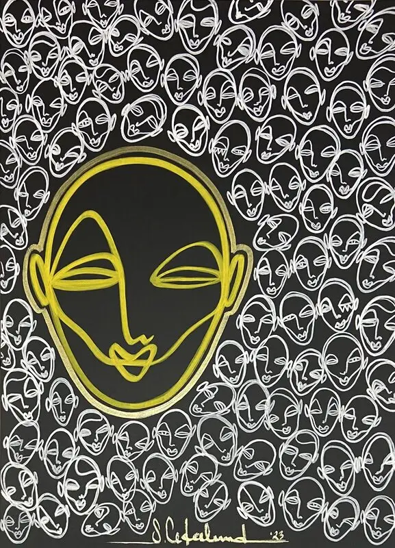 Akrylmålning Don’t follow the stream av Susanne Cederlund