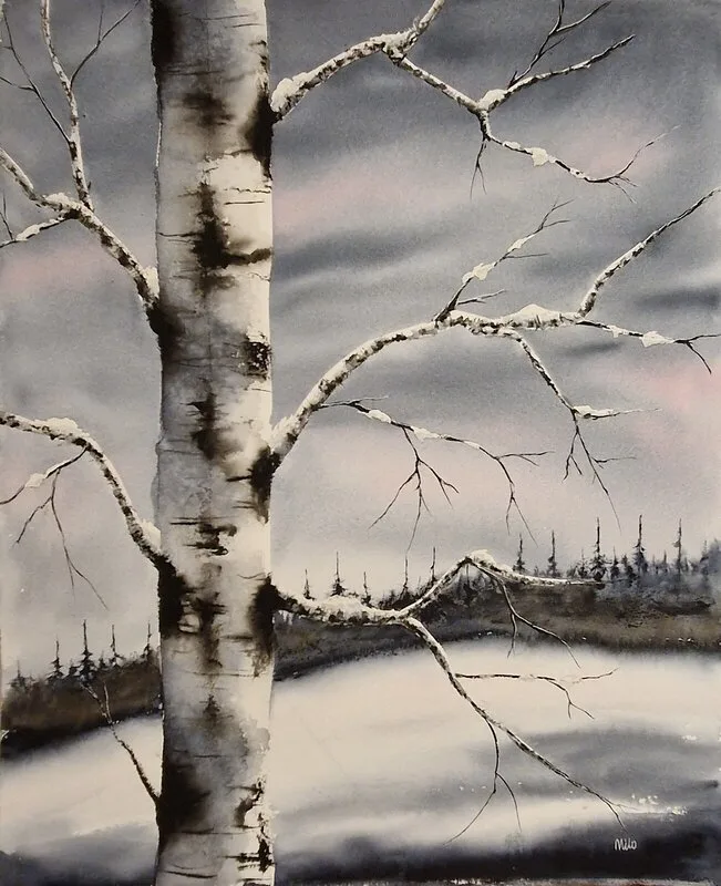 Akvarell Frosty av Marie-Louice Eriksson