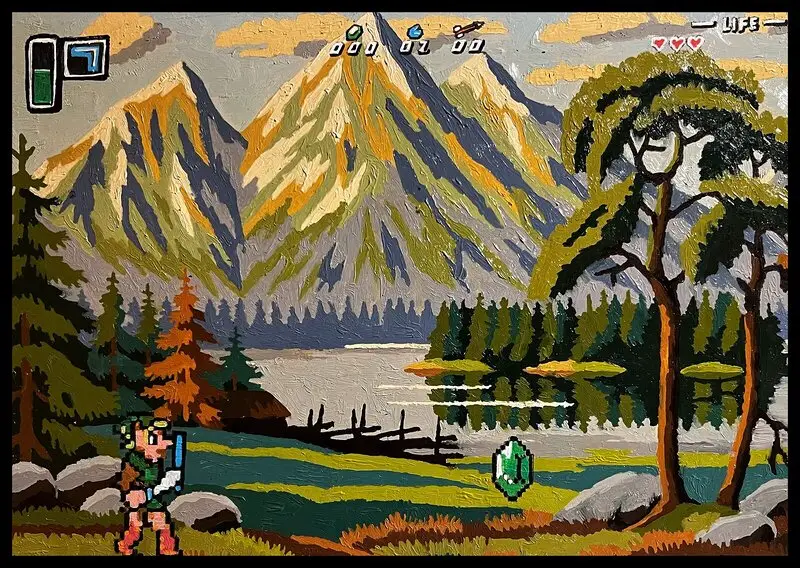 Akrylmålning Legend of Zelda av Ola Art