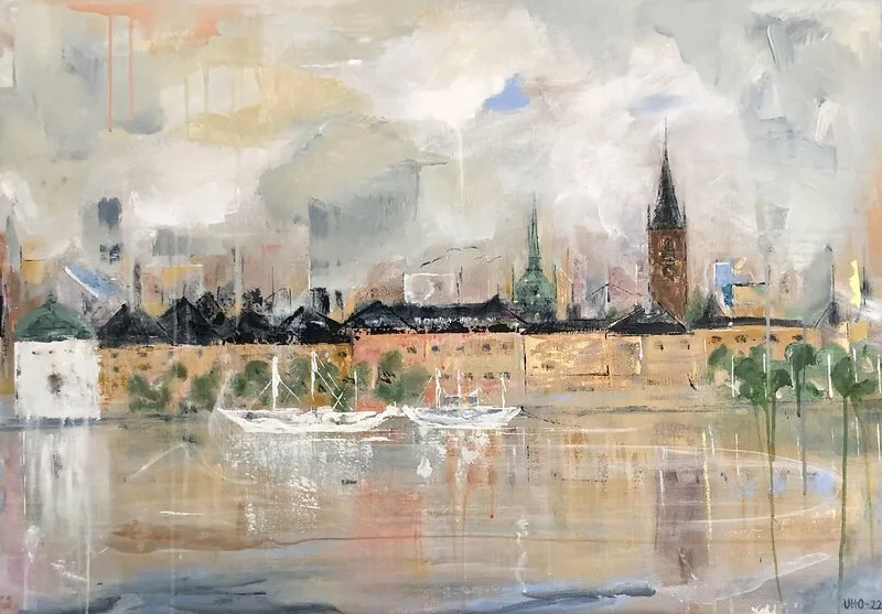 Akrylmålning Mitt Stockholm av Ulrica Halling Olsson_art Stockholm