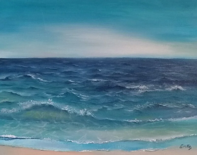 Oljemålning The Ocean av Erika Bueno