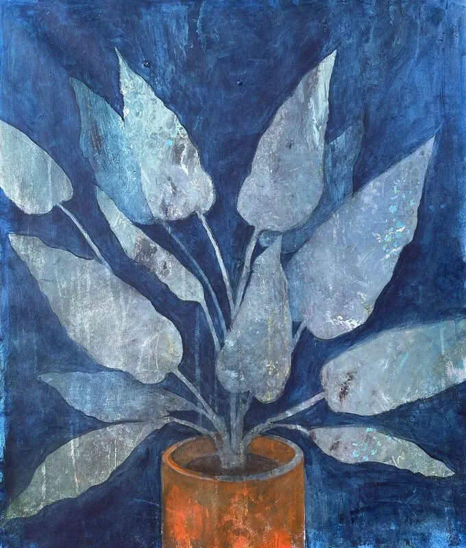 Akrylmålning Feeling blue av Lotta Wallin Persson