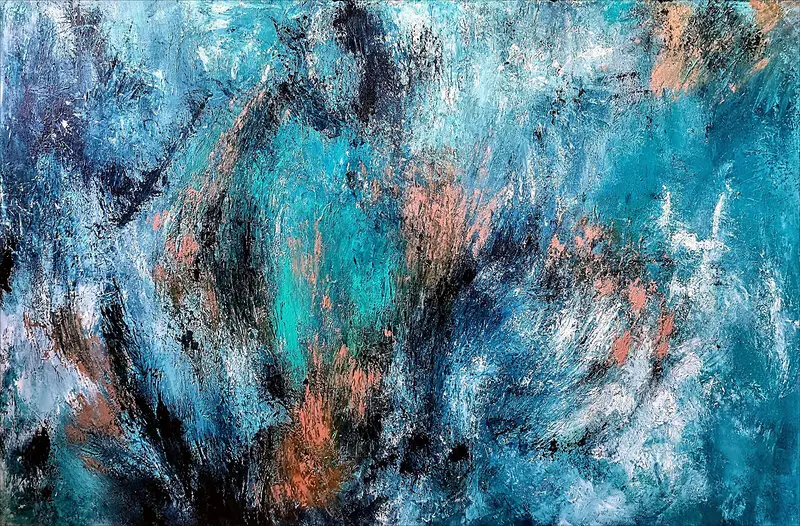 Akrylmålning RAINDROPS av Alexandra Petropoulou