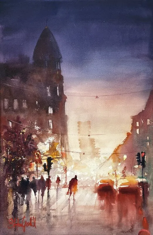 Akvarell Torsgatan av Stefan Gadnell