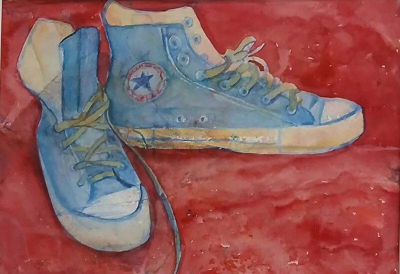 Akvarell Converse av Lena Sandberg